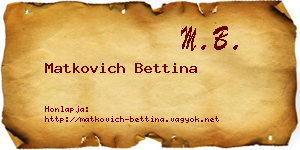 Matkovich Bettina névjegykártya