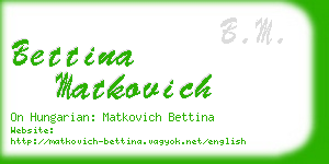 bettina matkovich business card